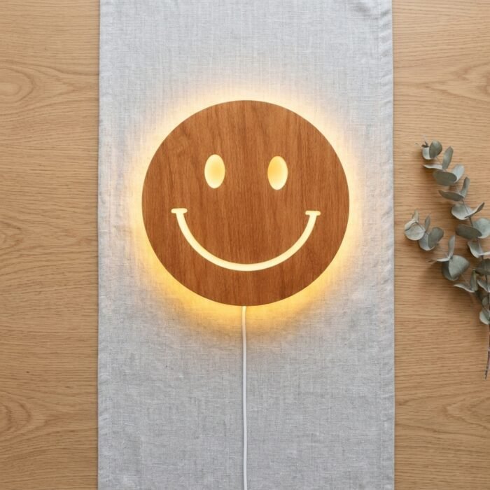 Lampe Murale Smiley en Bois pour Chambre Enfant | Sueno