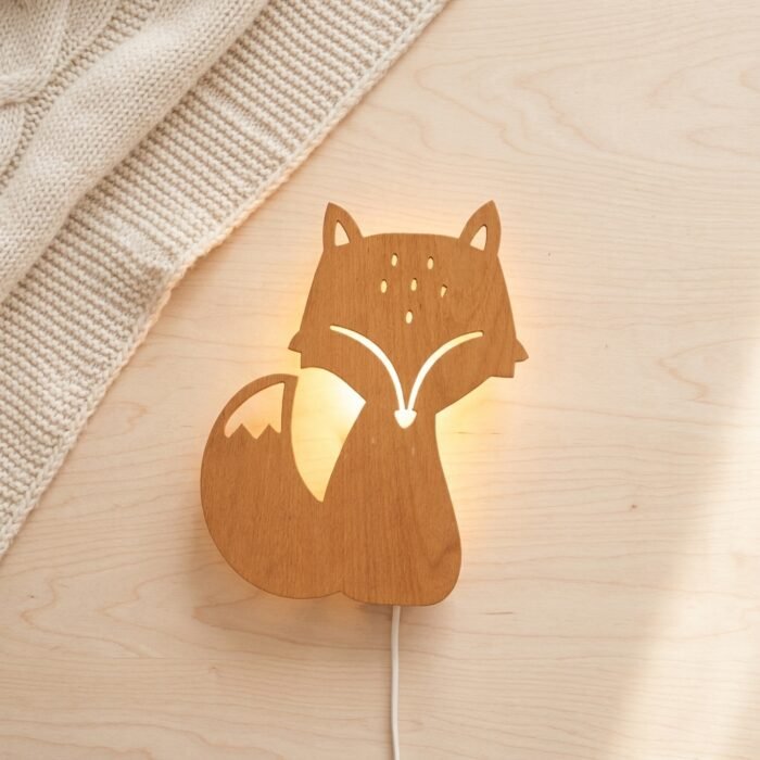 Lampe Murale Renard en Bois pour Chambre Enfant | Sueno