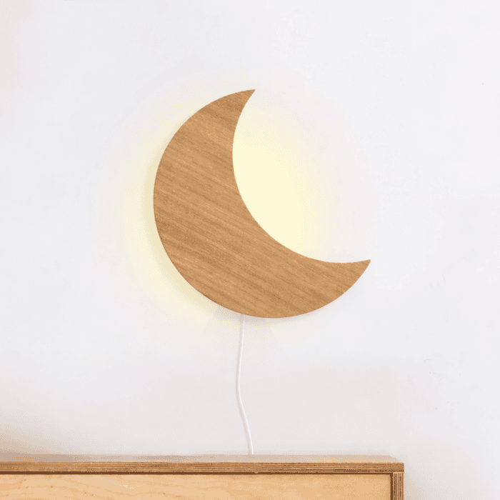 Lampe Murale Lune en Bois pour Chambre Enfant | Sueno