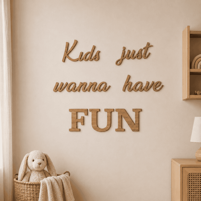 Décoration Murale en Bois "Kids Just Wanna Have Fun" | Sueno